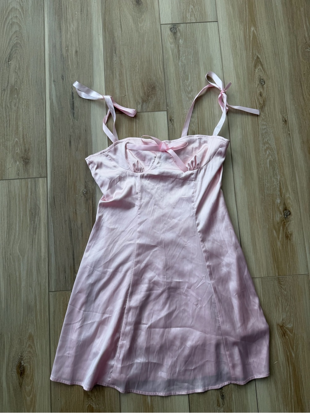 Satin Pink Slip Dress